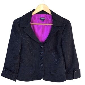 Bebe Black Jaquard Paisley Ruffle Trim Skirt Set Size 8